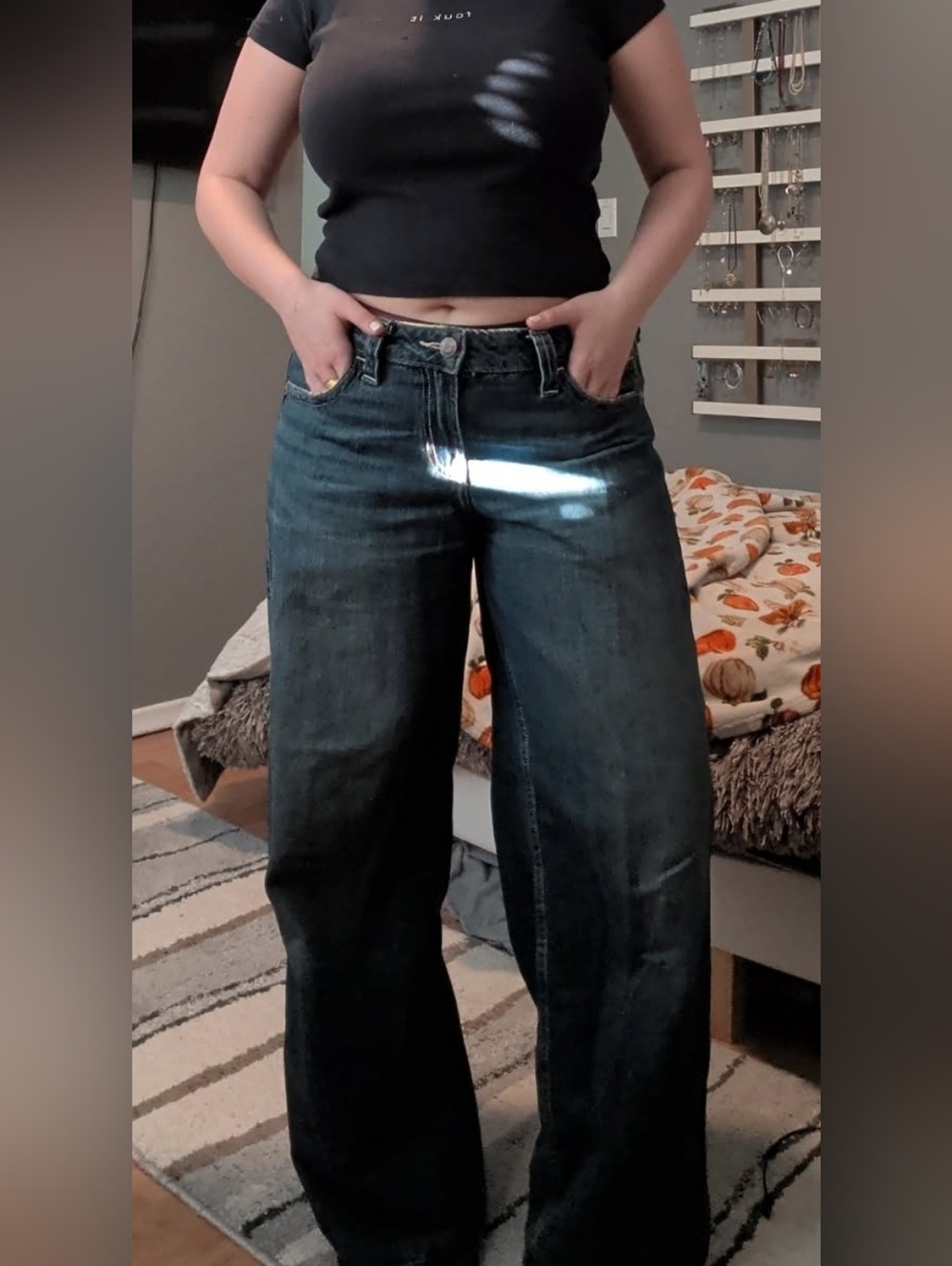 Wide Leg Dark Wash Women’s Jeans